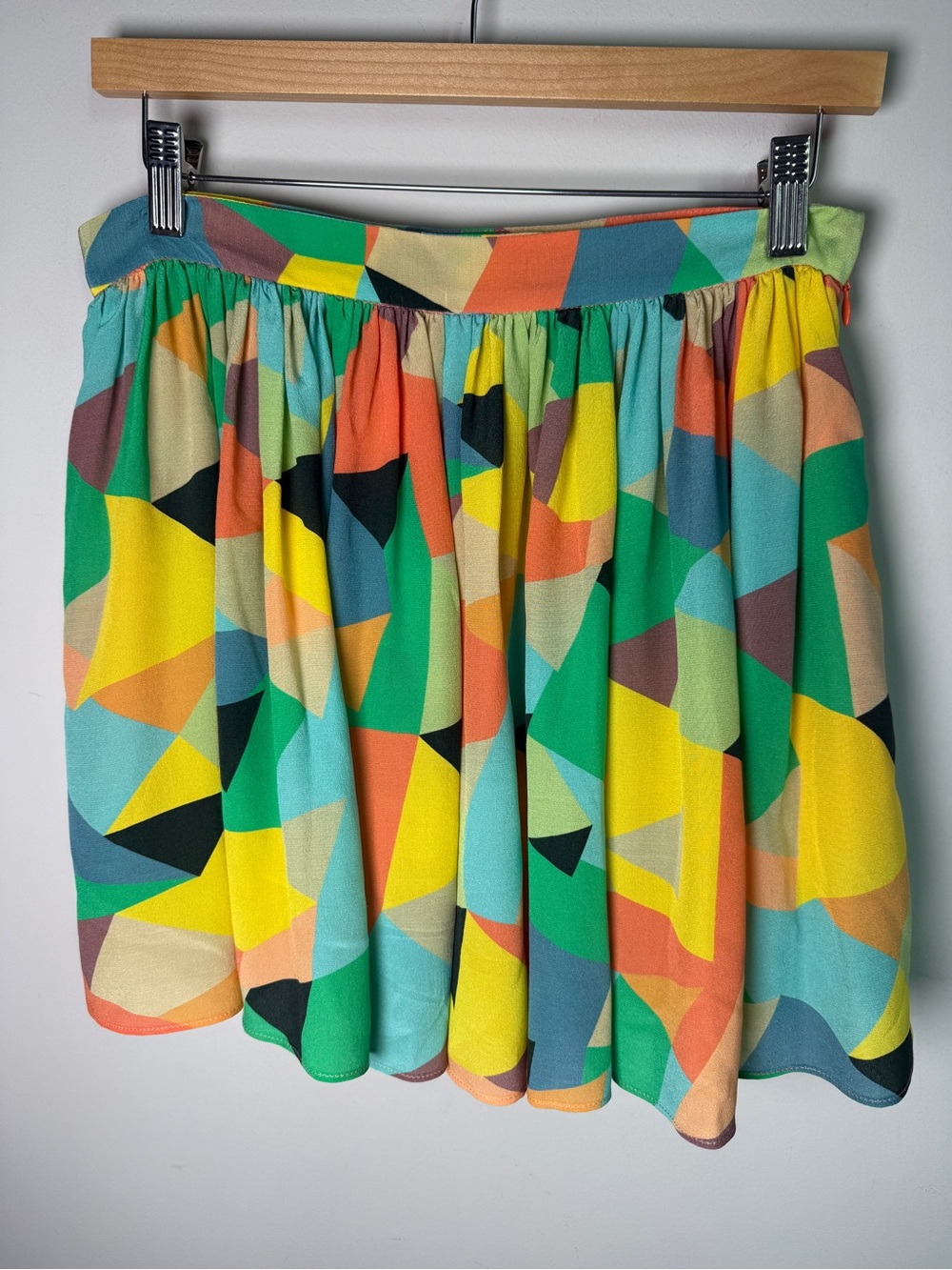 Milly Geometric Print Silk Skort Multicolor Sz 6